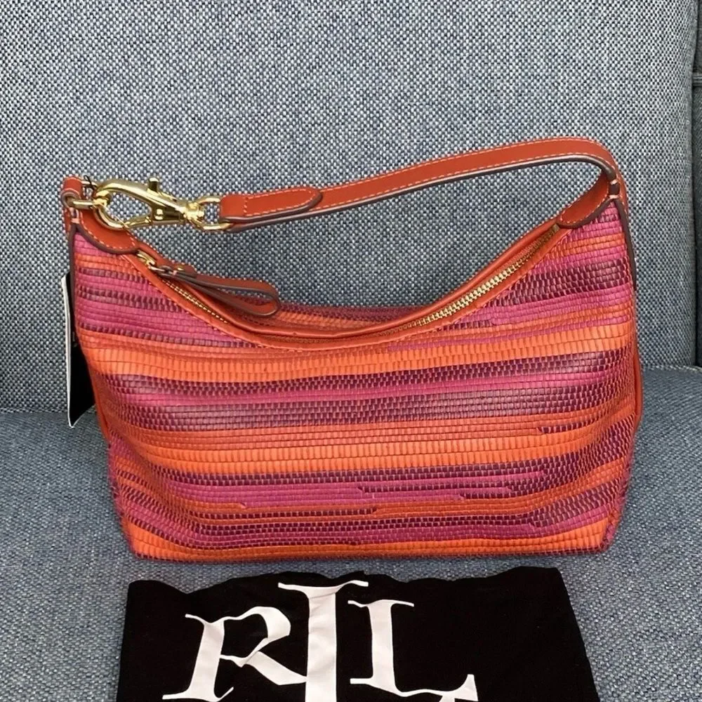 Ralph Lauren Striped Small Kassie Convertible Bag womens